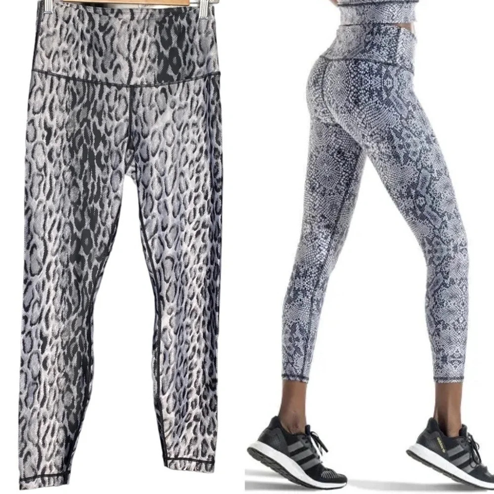 Playground Gray Black Animal Snake Print High Rise Tight Leggings Size Small